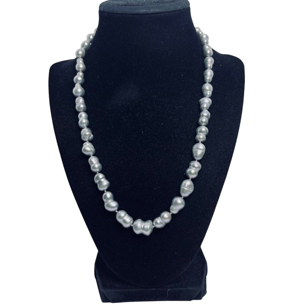 Honora Gray Graduated Freshwater Baroque Pearl Choker Necklace (6037)
